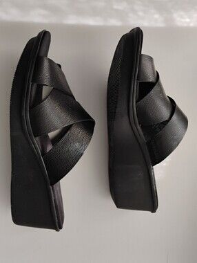 🖤Naturalizer Wedge Sandals Black Leather 6,5M US